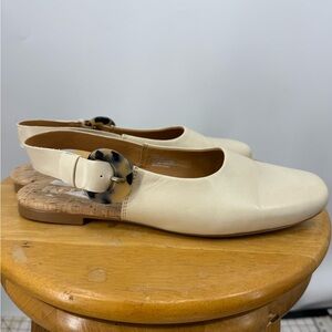 Korks faux leather square toe sling back Flats 9.5